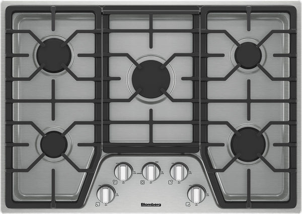 30" 5 Burner Built-In Gas Cooktop, Front Controls