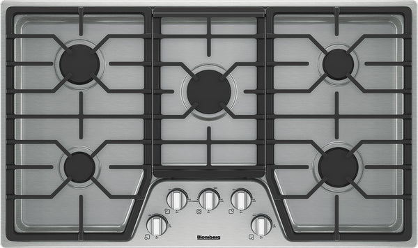 36" 5 Burner Built-In Gas Cooktop, Front Controls